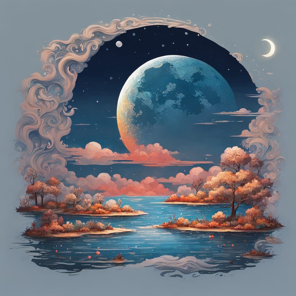 Water Shaped Crescent Moon