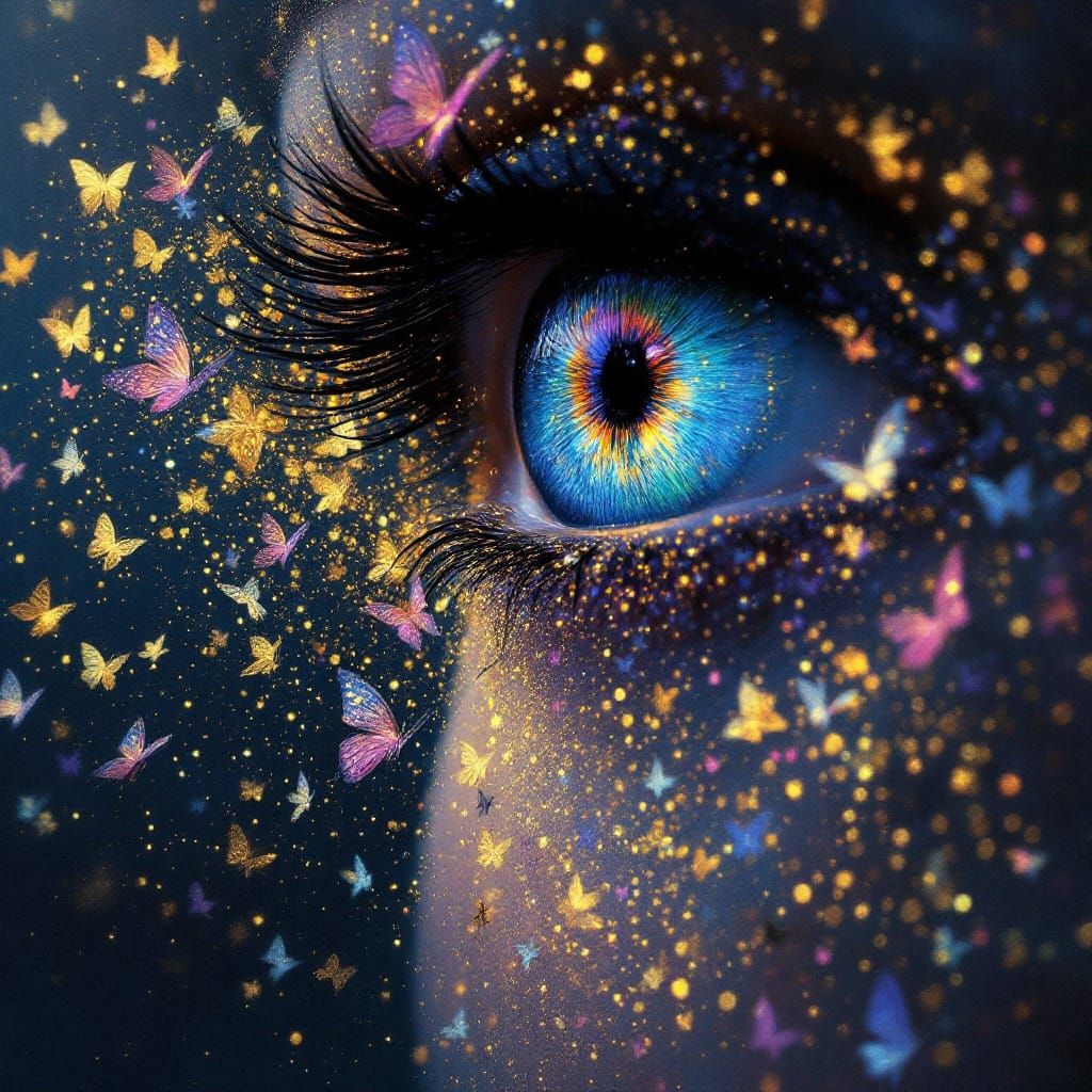 Ethereal Eyes Shine Like Galaxies in this Hypnotic Oil Paint...