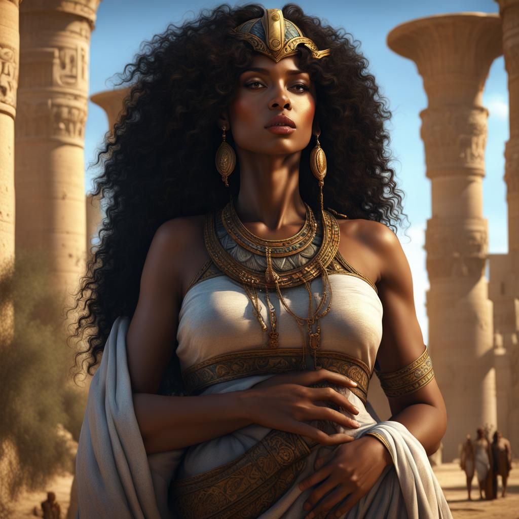 Ancient Lovers Embrace in Egypt: Botticelli Style