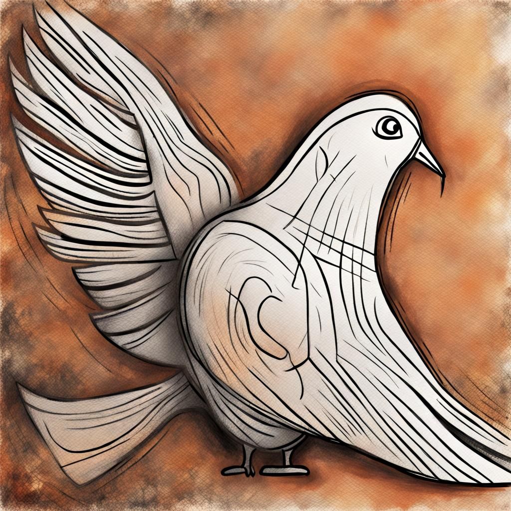 Peace Dove in Picasso Style Sketch