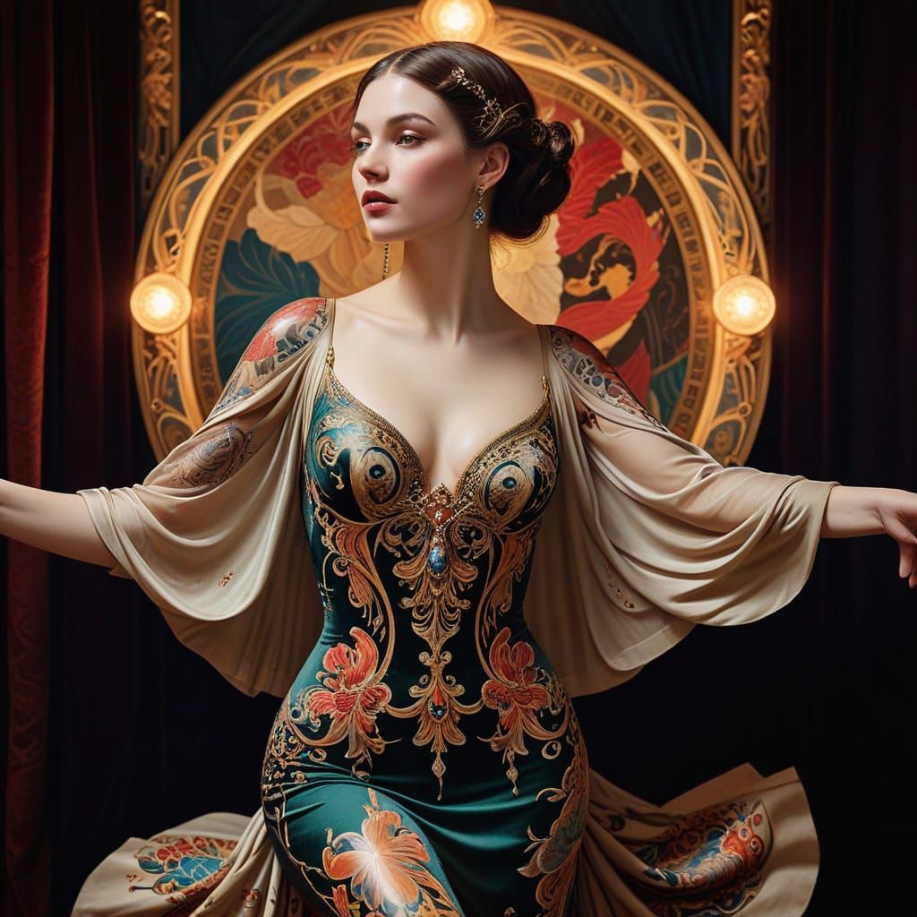 Flamboyant Femme in Luxurious Jugendstil Setting