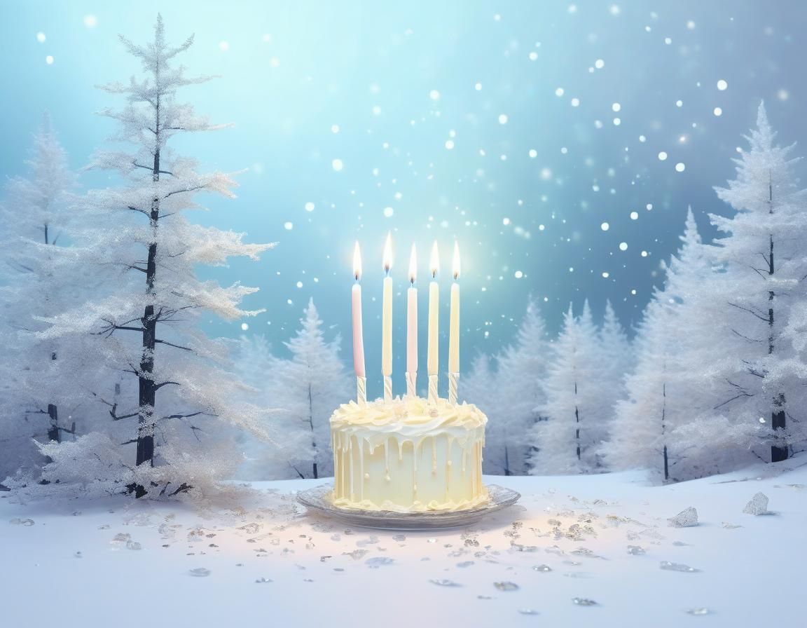 Gothic Happy Birthday Card in Ethereal Abstract Style