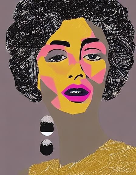 Minimalist Pen and Ink Portrait of a Young Woman