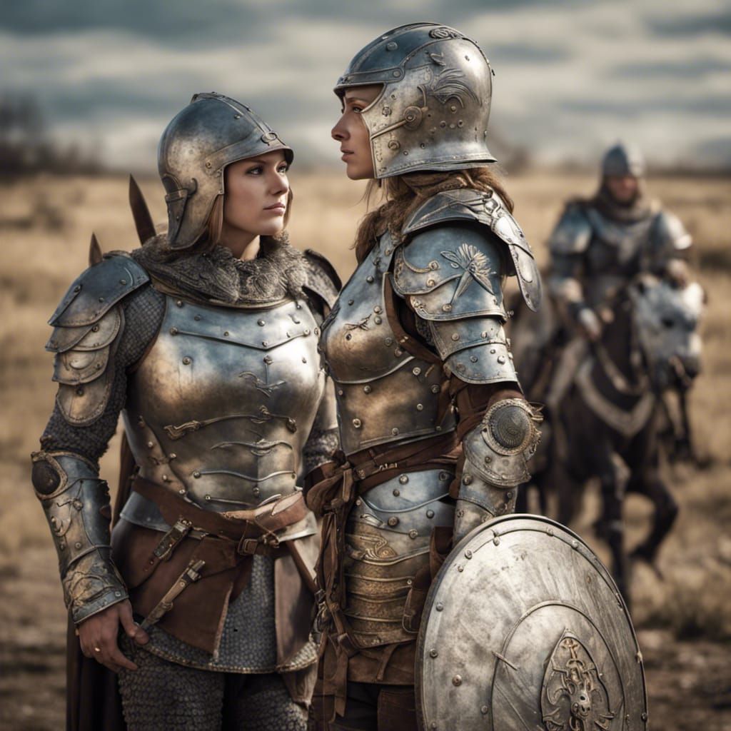 Female Warrior Orders Comrades in Cinematic Detail