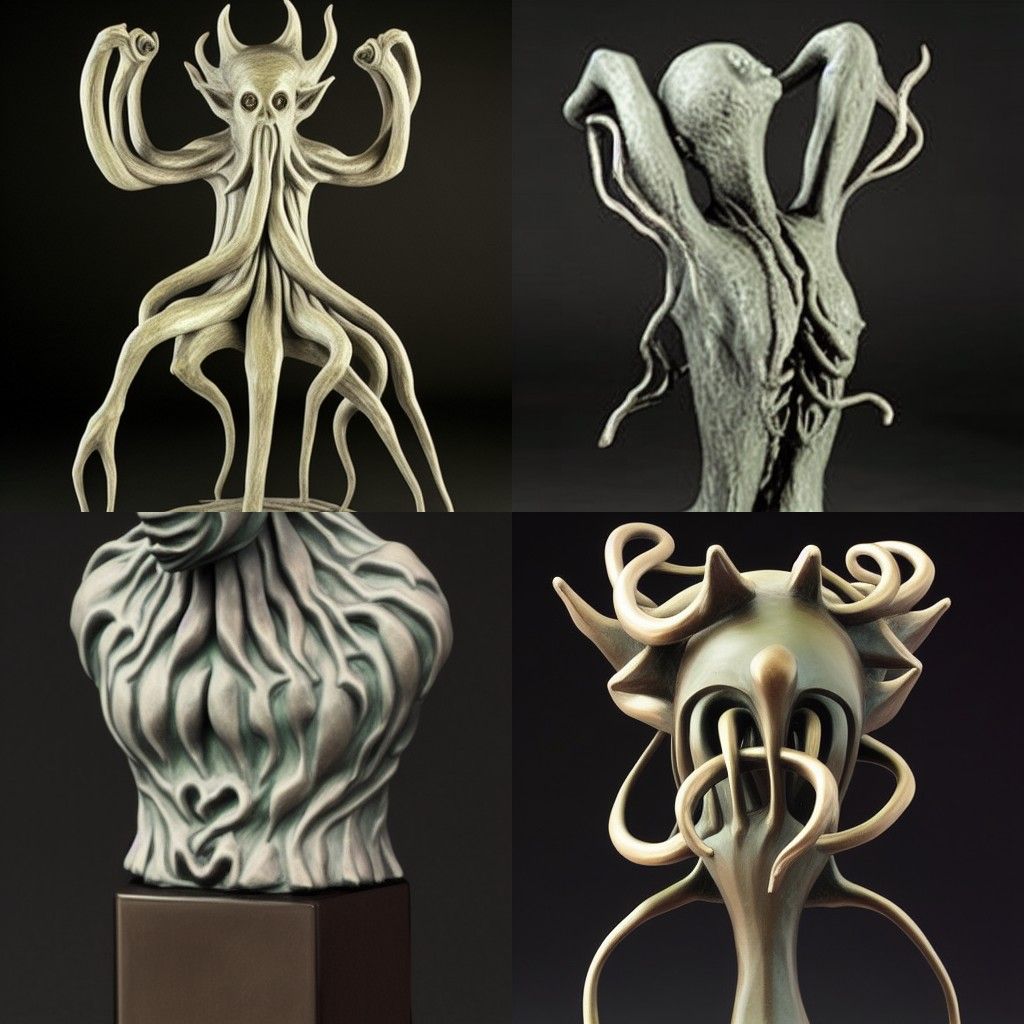 Nyarlathotep Bronze Sculpture in Gorey Style