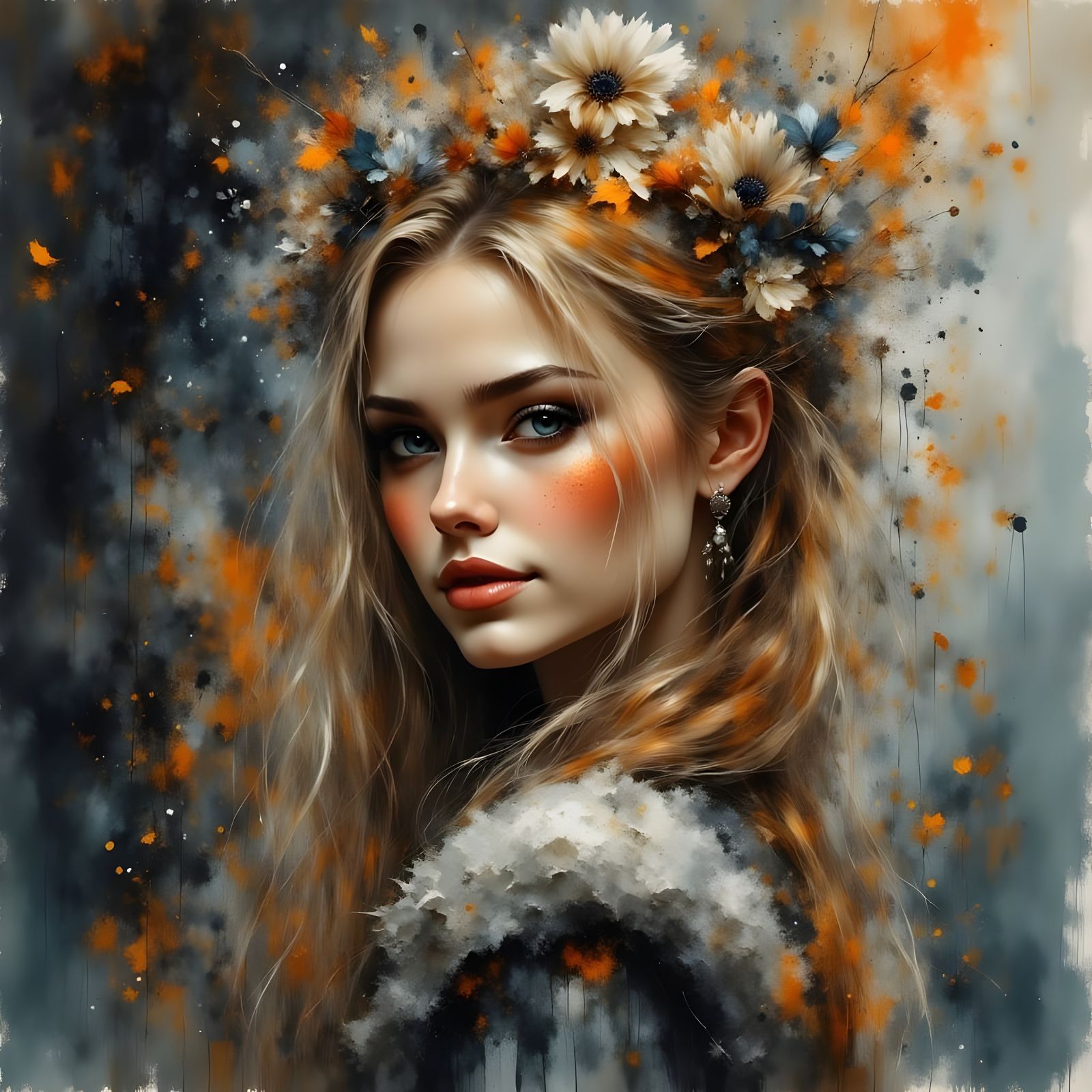 Ethereal Norse Goddess in Autumn Dreamscape