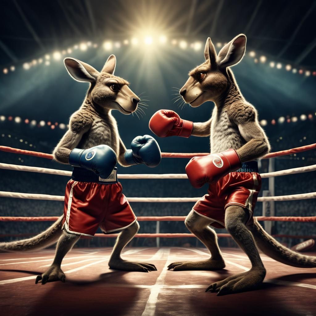 Boxing Kangaroos Duke It Out in Olympic Ring