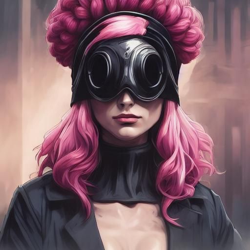 Cyberpunk Punk Rock Princess with Pink Mohawk