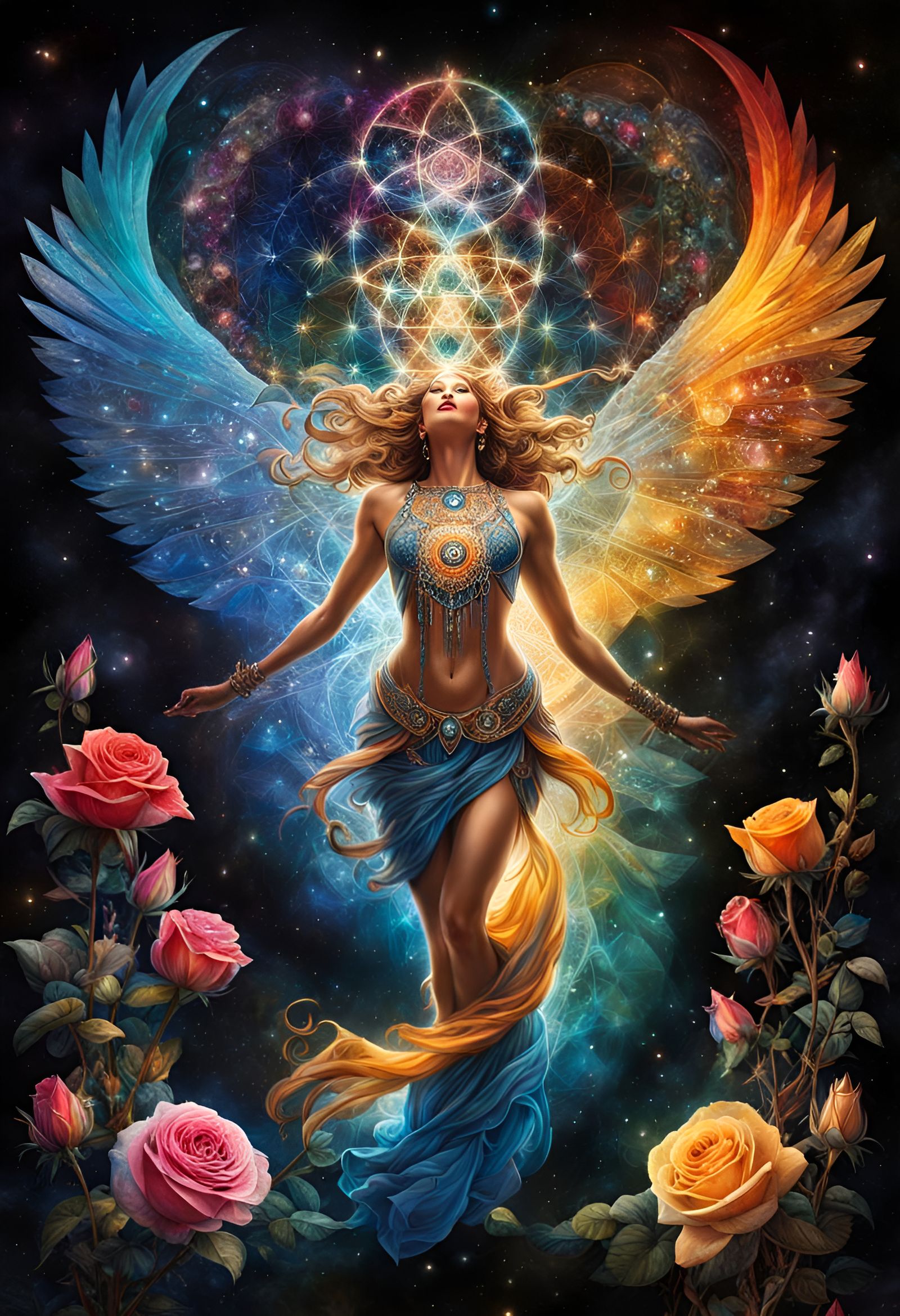 DNA Druids Dancing with Roses and Crystals