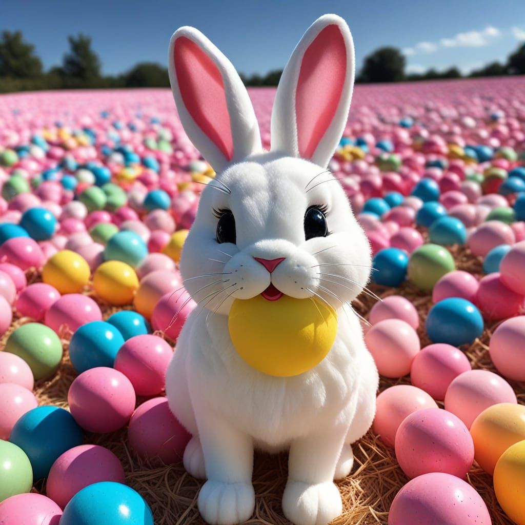 Surreal Bunny in a Dreamlike Landscape