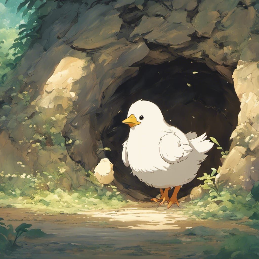 Chick Hatches in Anime Style