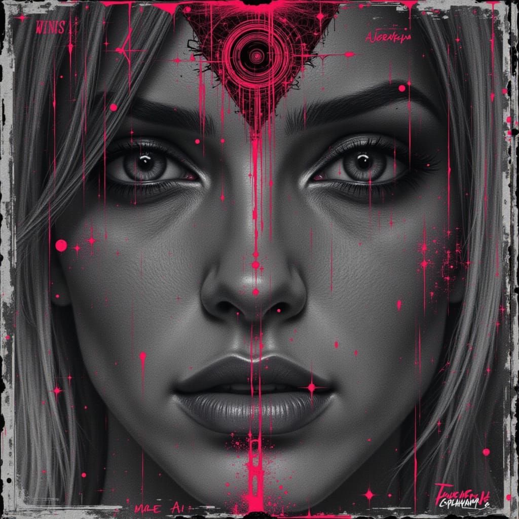 Mysterious Night Cityscape in Cyberpunk Style