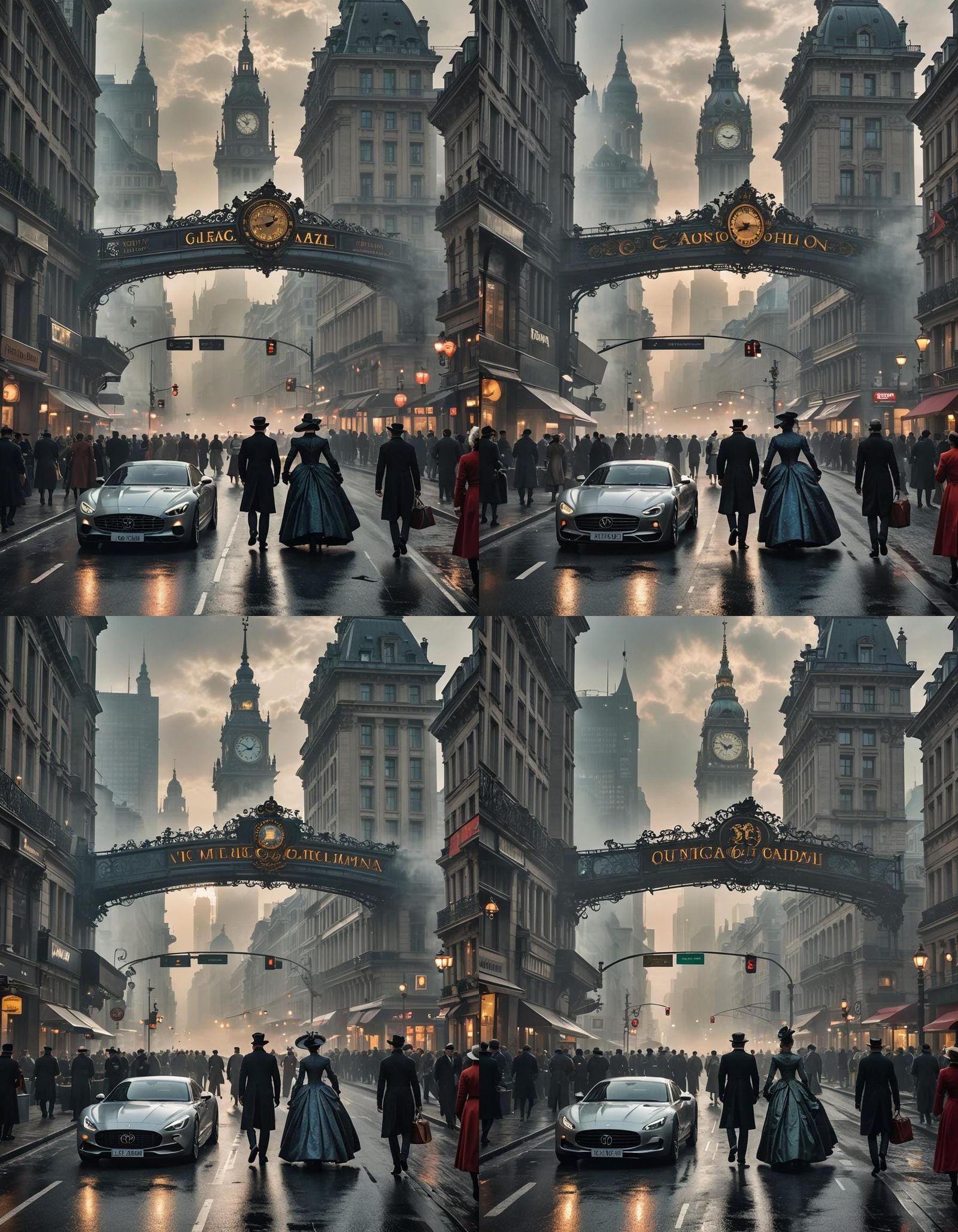 Futuristic European City with Luxury Cars