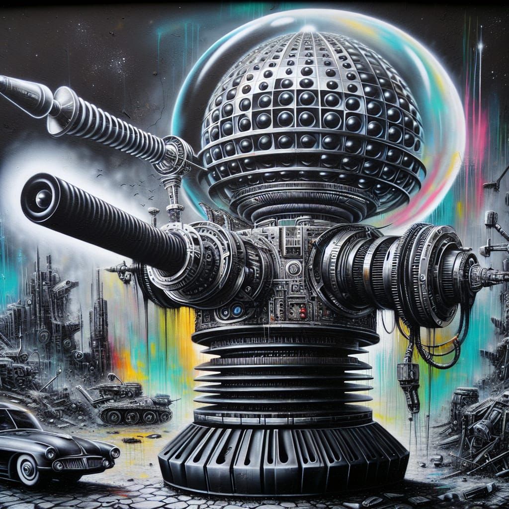 Alien Robot Commander in Retro Sci-Fi Style