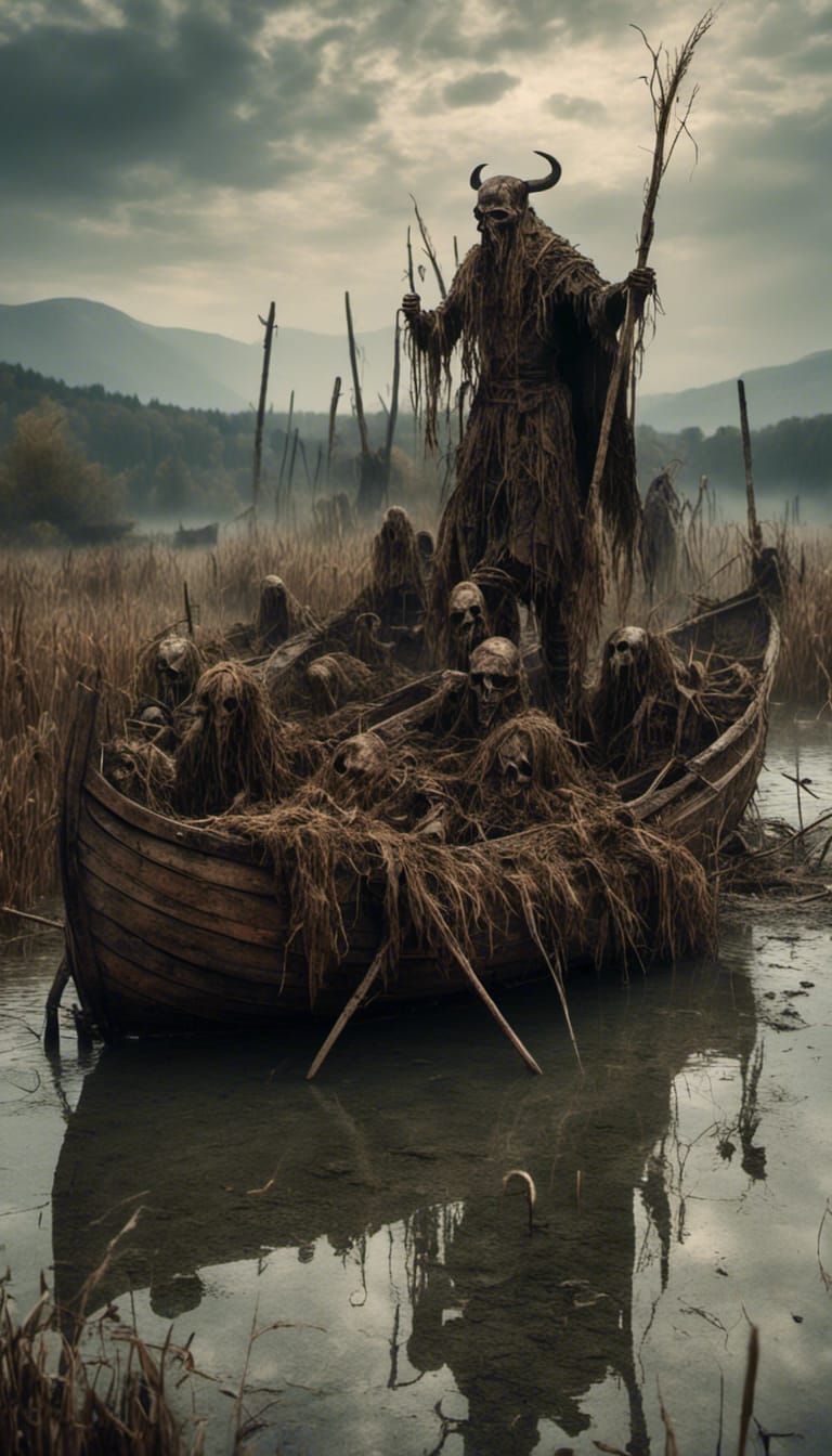 Macabre Viking Funeral on a Lake
