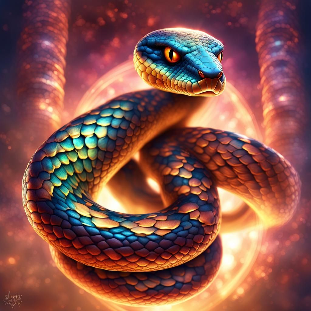 Thai Snake Superhero in Iridescent Scales