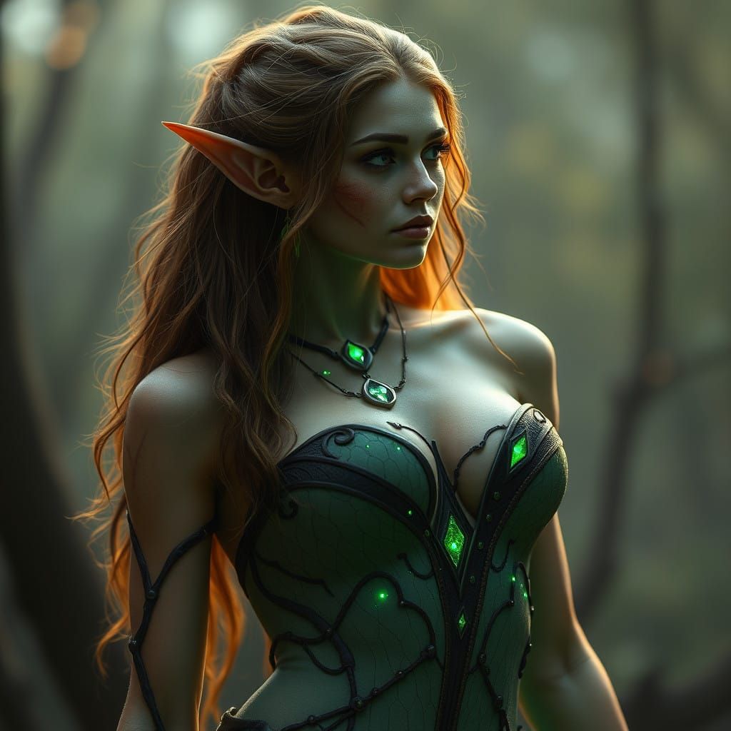 Ethereal Elf Maiden in Magical Realm