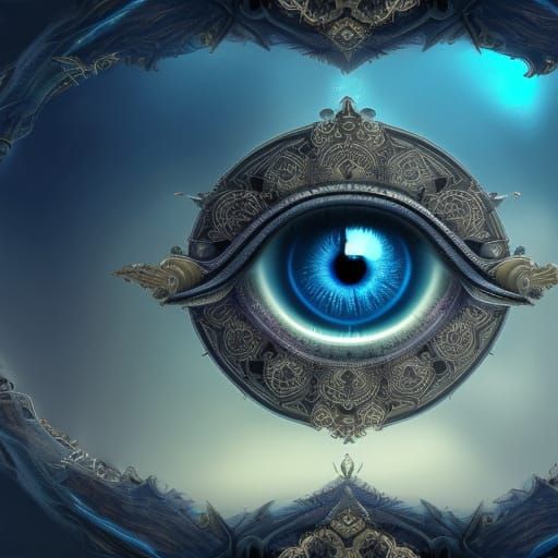 Intricate Eye Mandala in Detailed Matte Painting