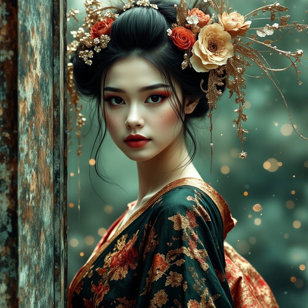 Surreal Geisha in Dark Fantasy Art