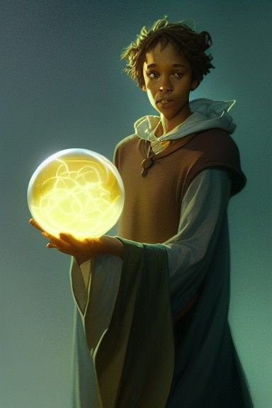 Earthsea Wizard Portrait with Magic Ball