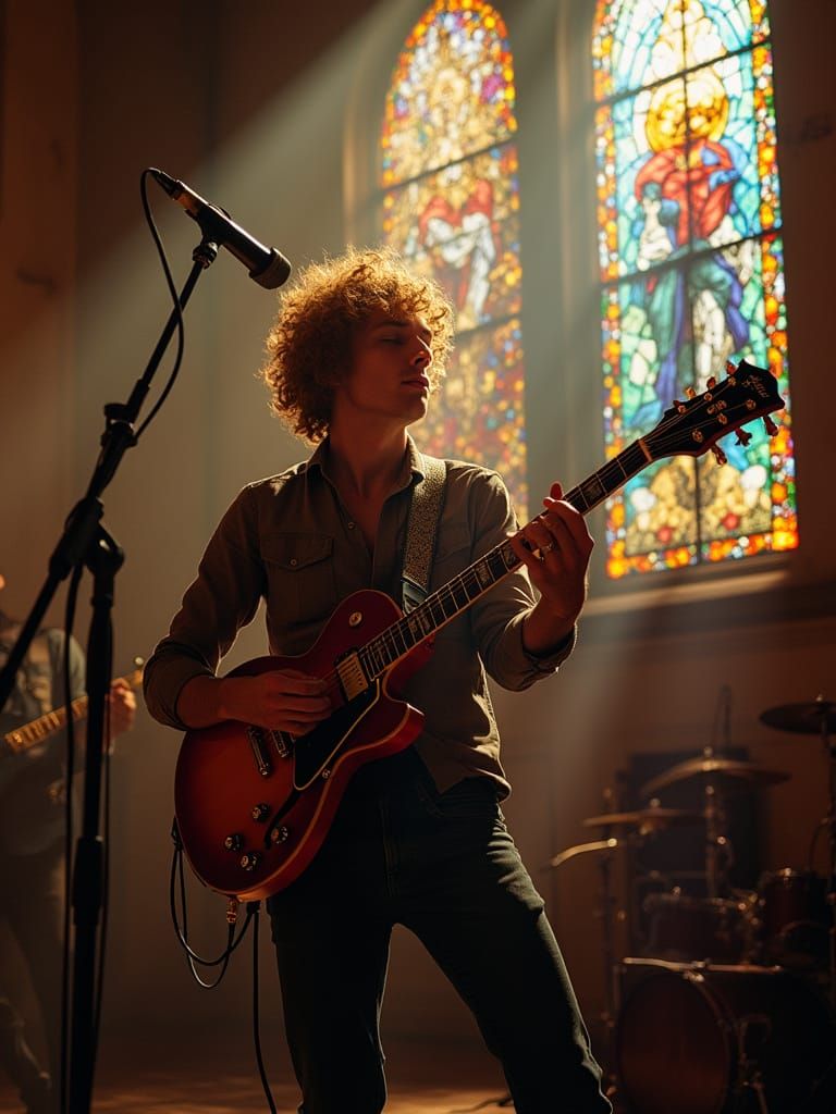 Rock Guitarist in Baroque Lighting Style