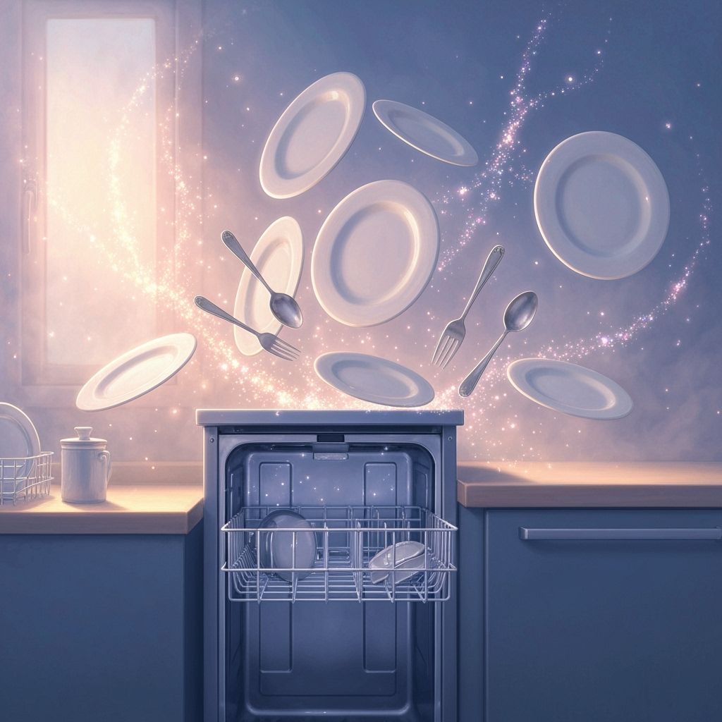 Magical Floating Plates & Silverware in Ethereal Mist