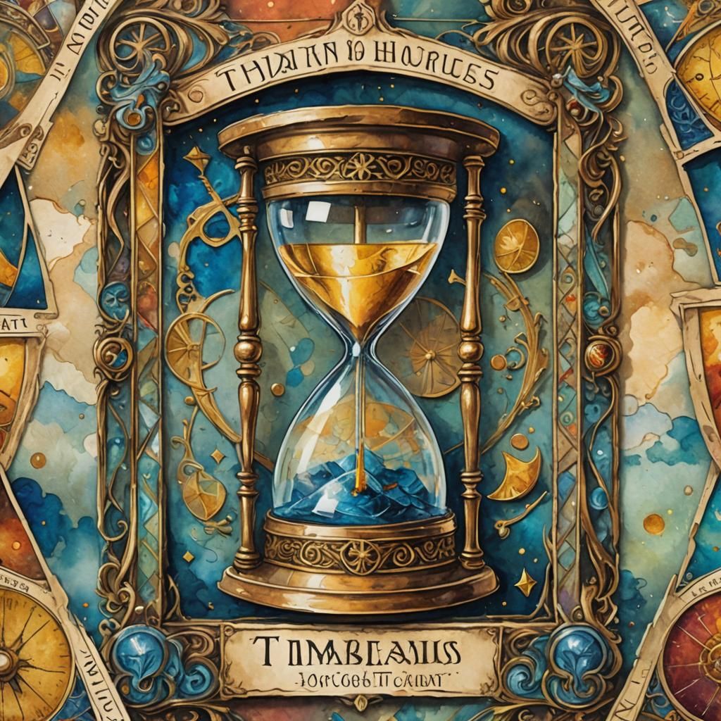 Hourglass Tarot Card in Da Vinci Style