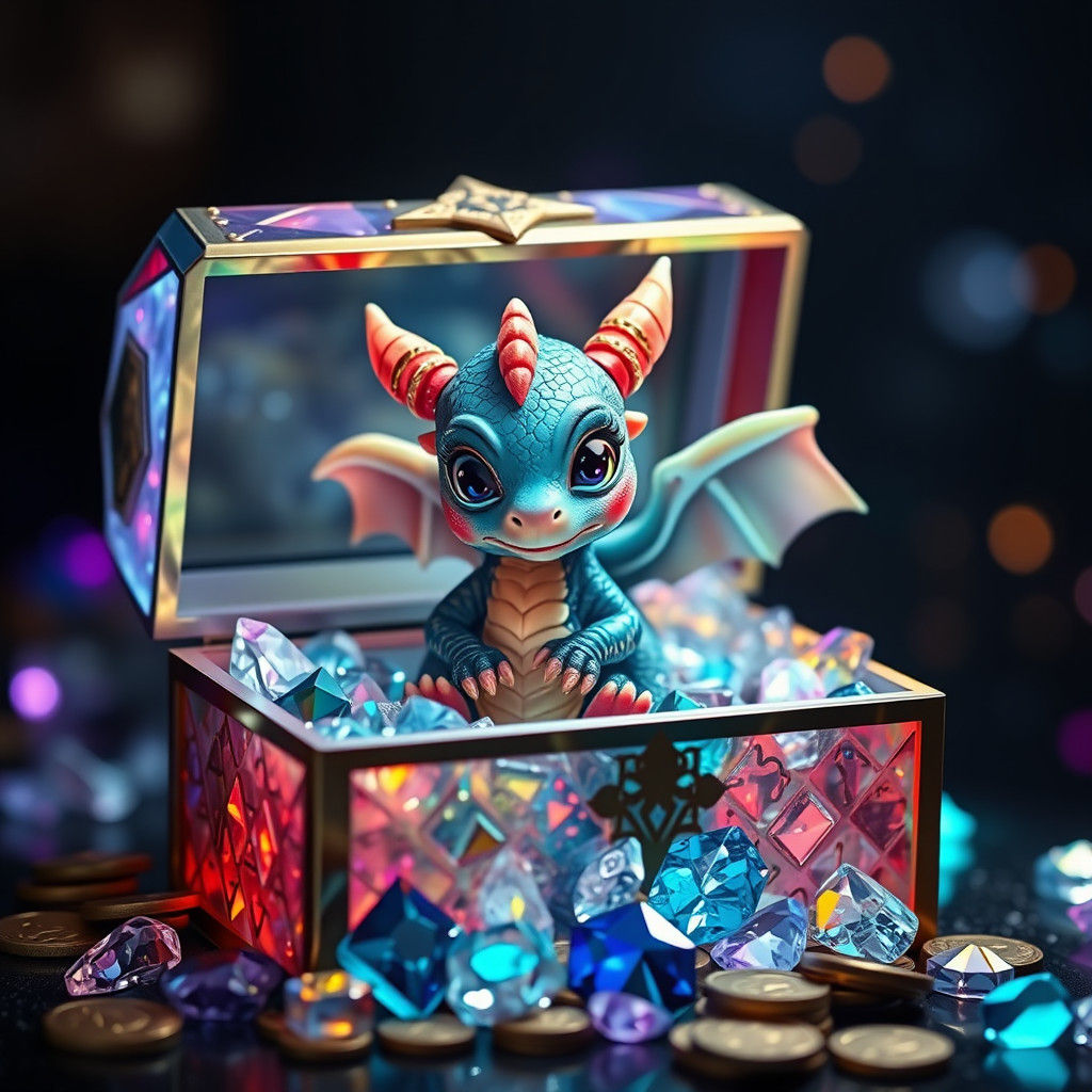 Miniature Dragon in Gem Box