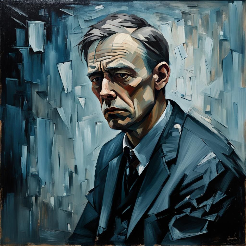 Eerie Expressionist Portrait of Person in Despair