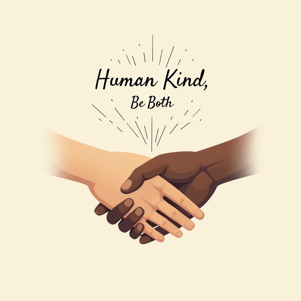 Hands United: Minimalist Matte Painting in Deep Colors