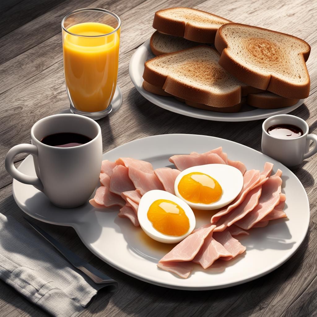 Detailed Breakfast Still Life with Coffee