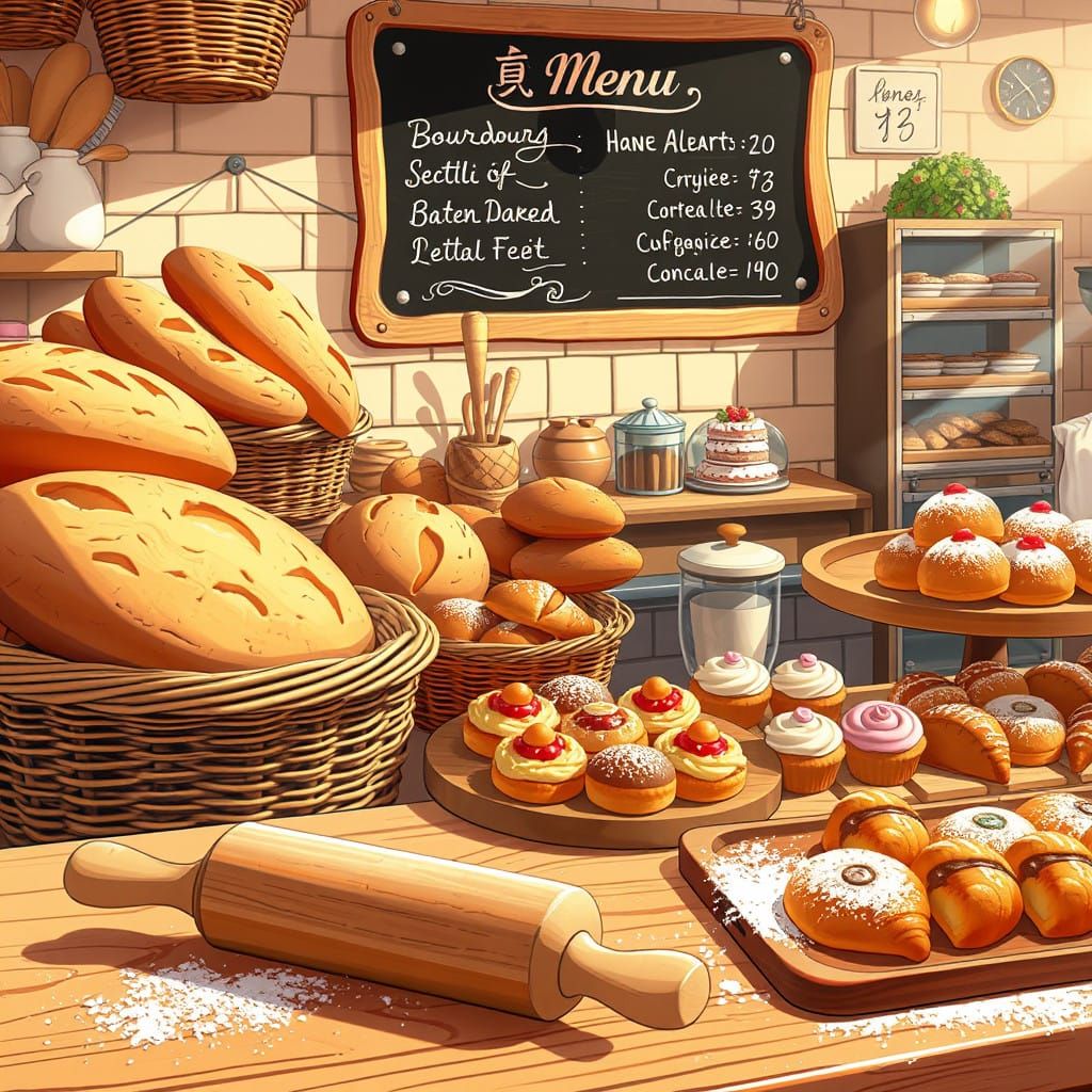 Rustic French Patisserie Bakery Scene