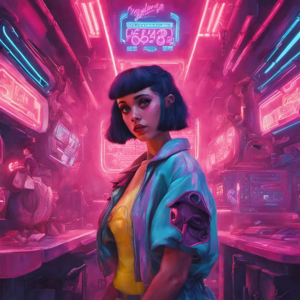 Melanie Martinez in Cyberpunk 2099 Neon