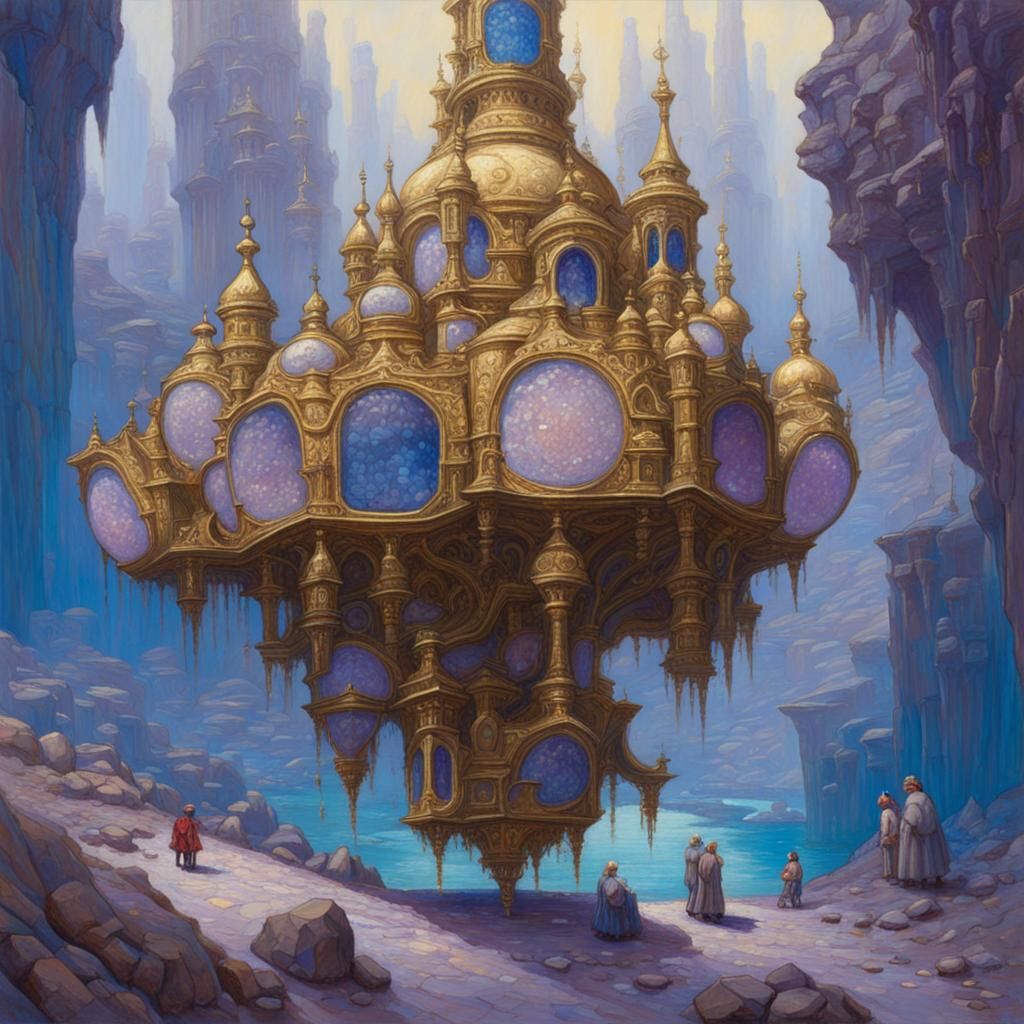 Quartz Crystal Land with Brass Music Boxes