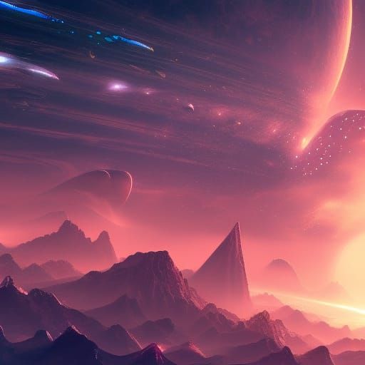 Futuristic Space Universe MacBook Wallpaper in Detailed Matt...