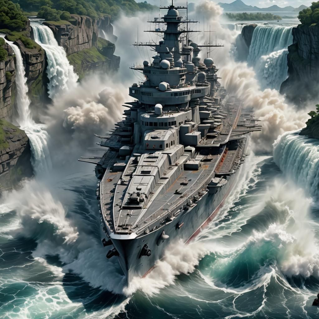 Battleship at World's Edge: 3D Anime Art
