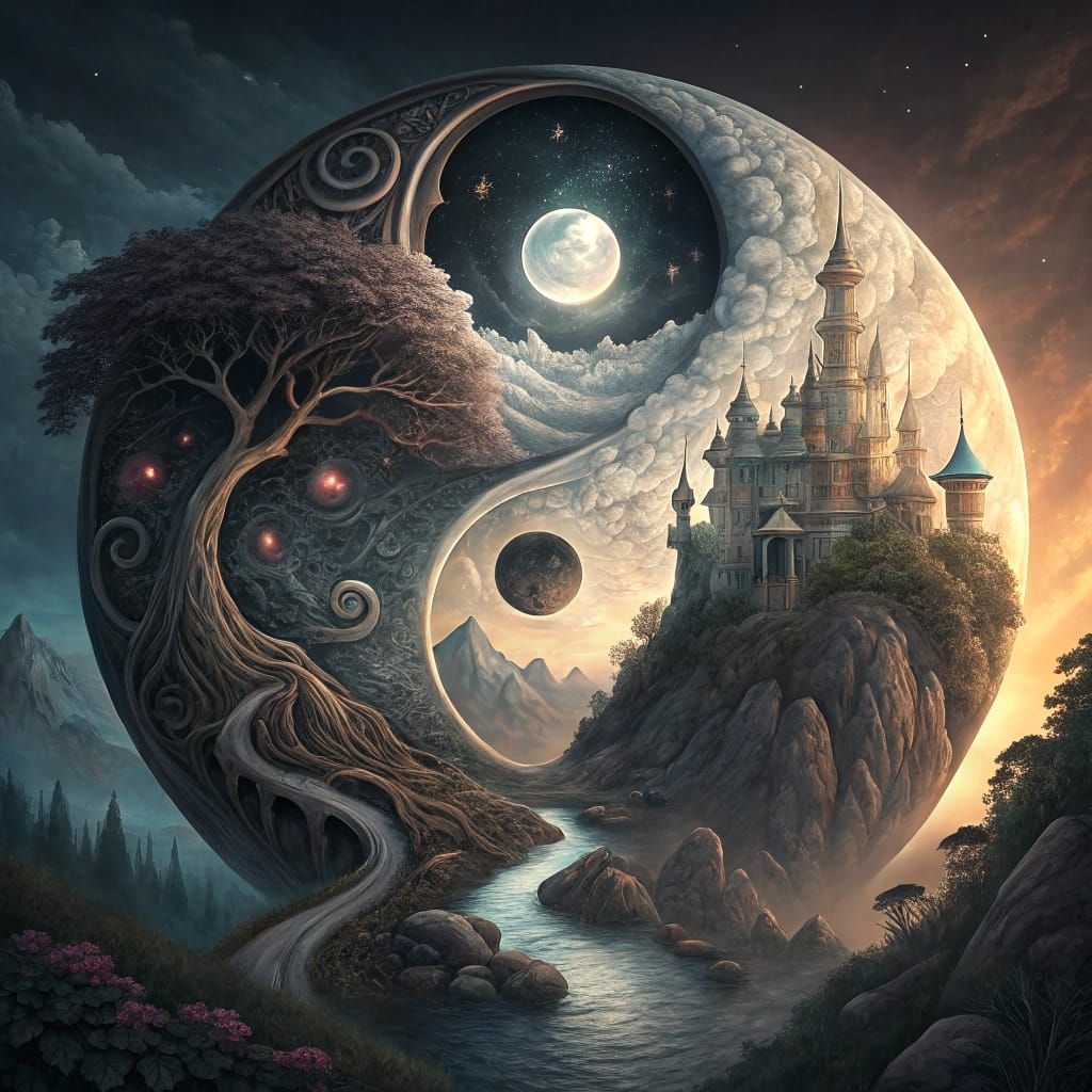 Dreamland Kingdom: Yin Yang Art in Oil Paint