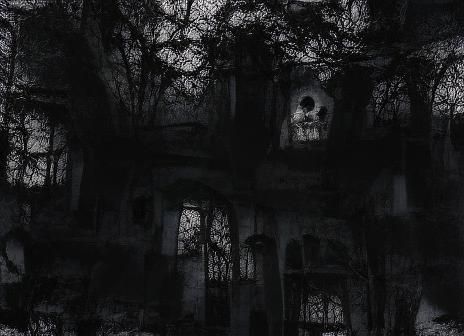 Minimalist "Haunted" Word Art in Black and White