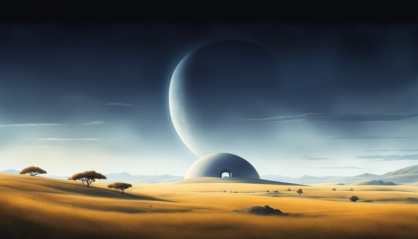 Serene Dreamscape with Portal to Cosmic Expanse