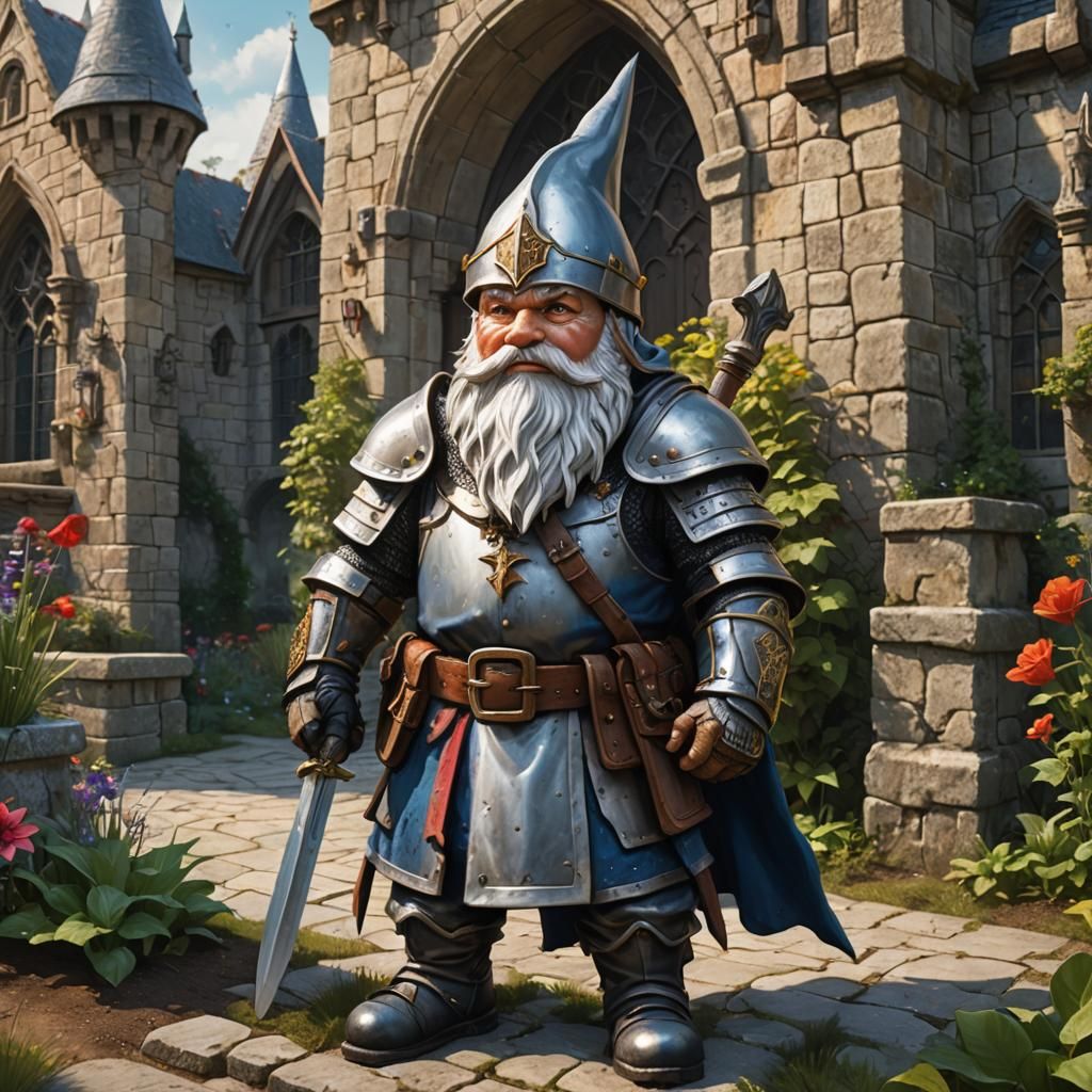 Templar Knight Garden Gnome Guards Castle