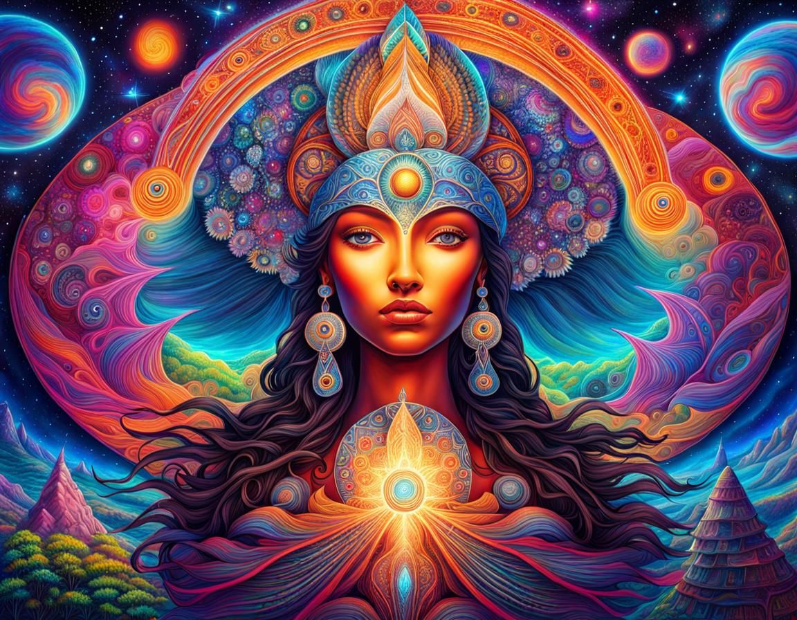 Shamanic Vision of Galaxy in Astral Illustration