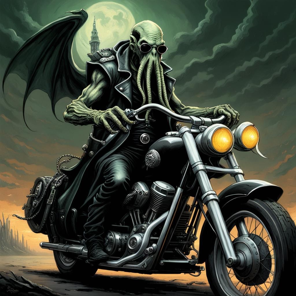 Cthulhu on a Chopper: Horror in Gustave Doré Style