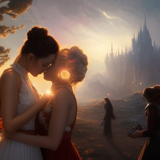 Engagement Ring Portrait in Digital Art Style