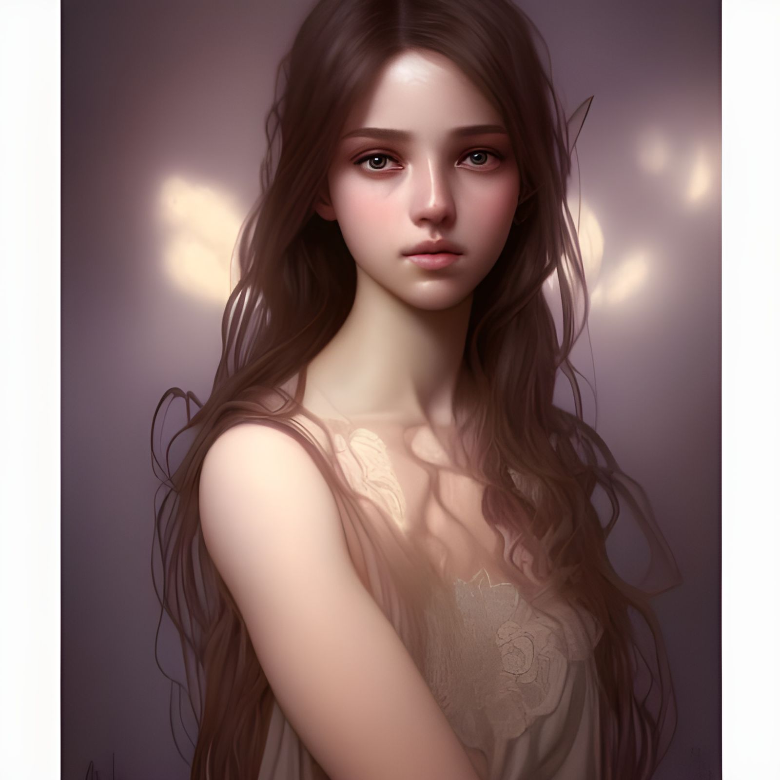 Beautiful Young Woman Portrait in Hyper-Detailed Style