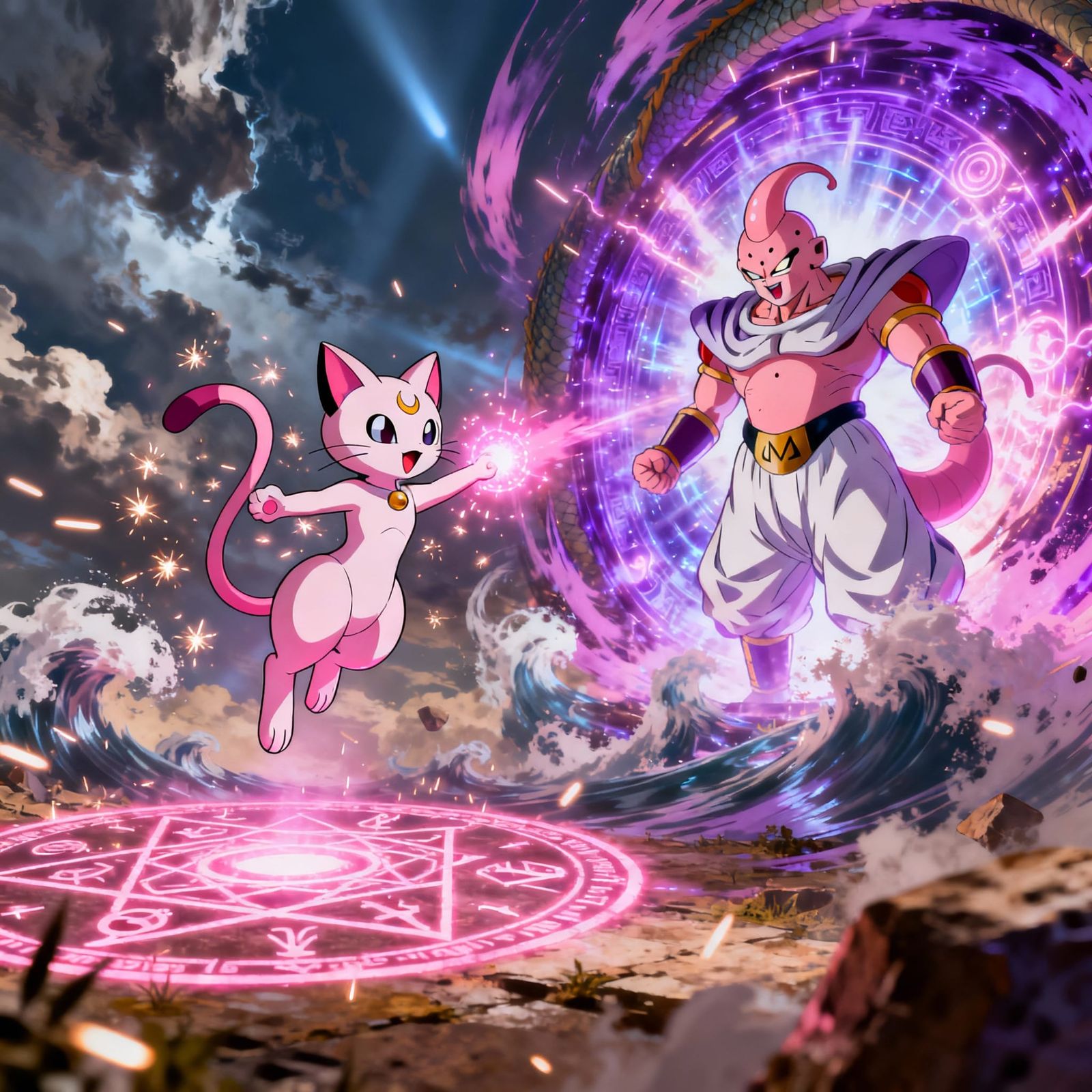 Mew Invokes Majin Buu in Epic Anime Crossover