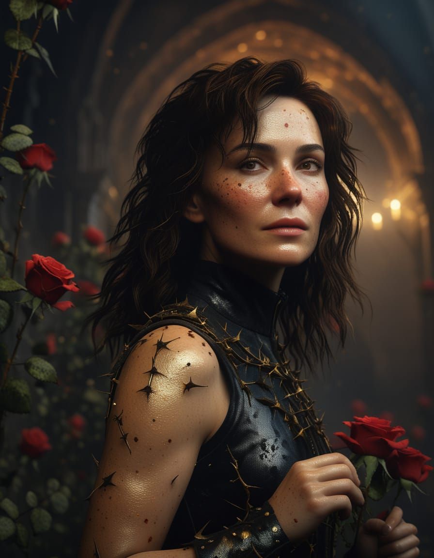 Ethereal Baroque Portrait in Golden Light