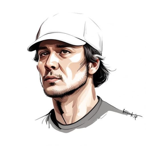 Hyperrealistic Portrait of Man with Cap in 8K