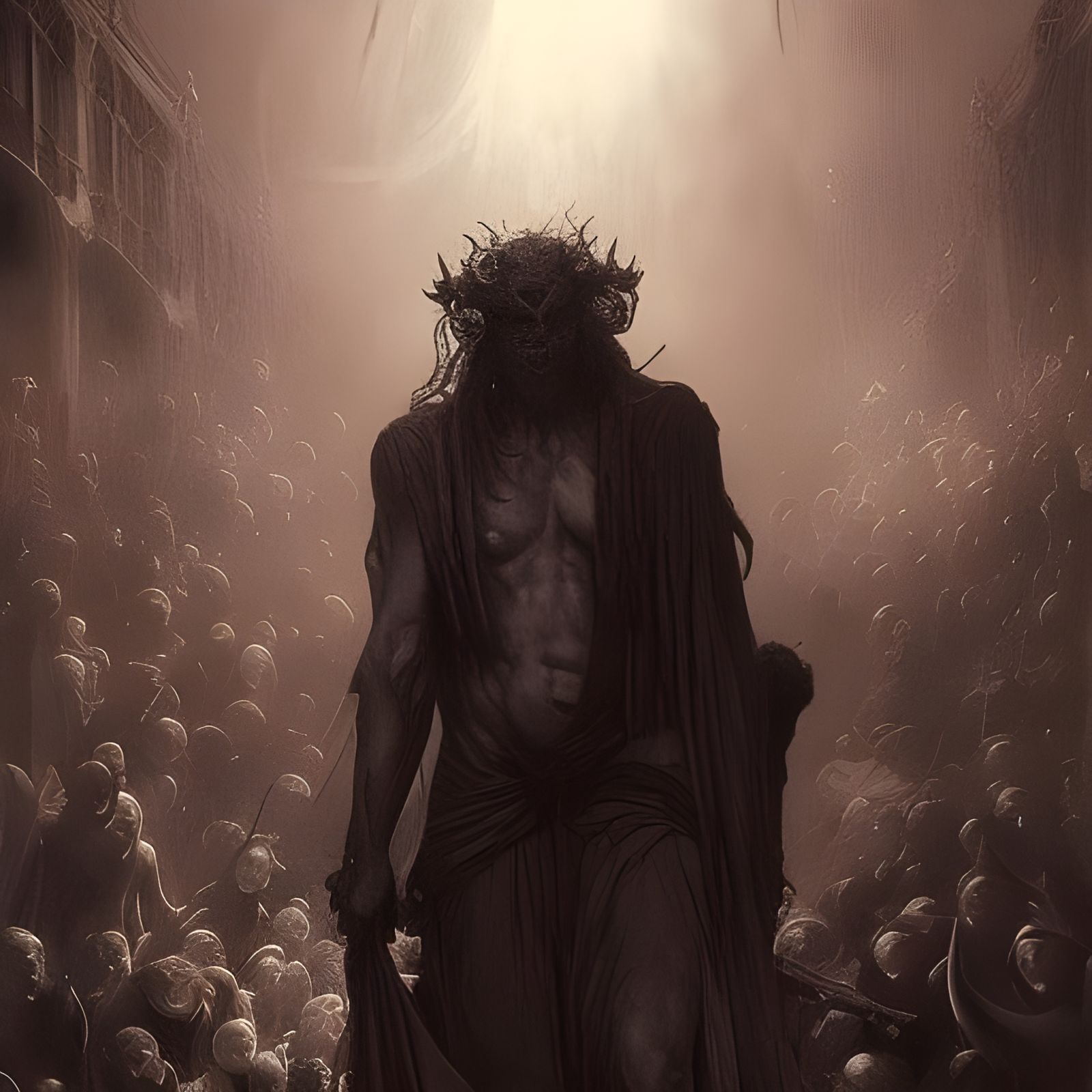 Terrifying Hundred-Eyed Demon in Gothic Horror Style