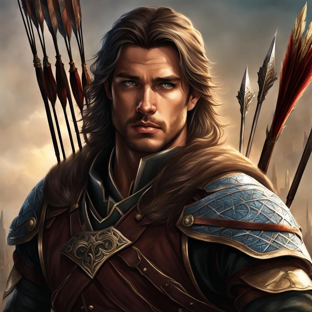 Fantasy Male Archer Ready to Strike