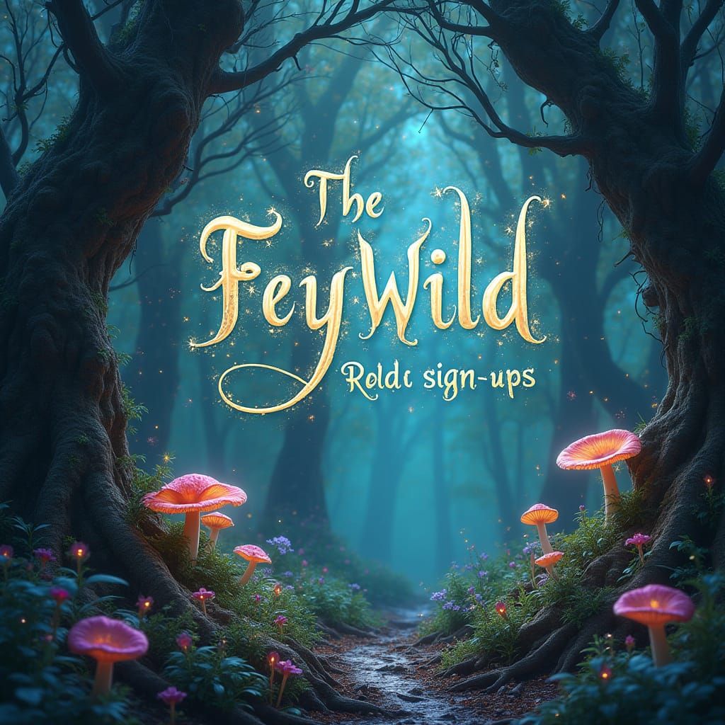 Enchanted Feywild Forest with Twisted Trees and Faerie Light...